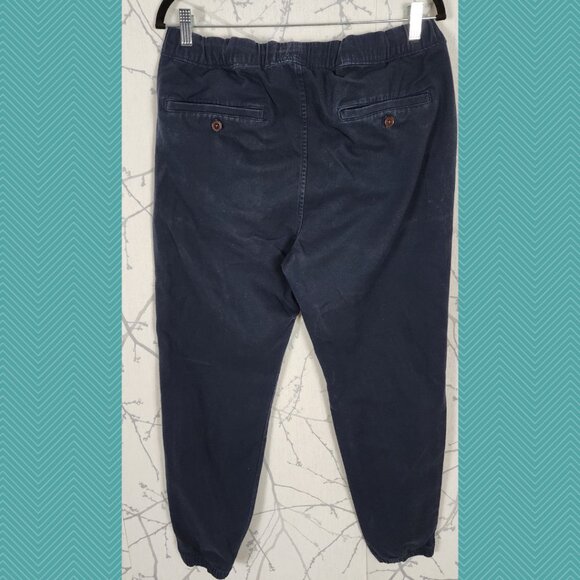 Abercrombie & Fitch Navy Sateen Stretch Drawstring Joggers - Picture 2 of 9